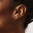 Sterling Silver Rh-plated 10-11mm Brown FWC Button Pearl Earrings - Birthstone Company