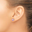Sterling Silver Polished Purple 6-7mm Freshwater Cultured Pearl Button Post Earrings