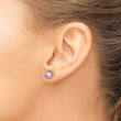 Sterling Silver Polished Purple 6-7mm Freshwater Cultured Pearl Button Post Earrings - Birthstone Company