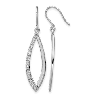 Sterling Silver Rhodium Diam. Dangle Earrings - Birthstone Company