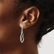 Sterling Silver Rhodium Diam. Dangle Post Earrings
