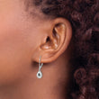 White Night Sterling Silver Rhodium-plated Black and White Diamond Dangle Leverback Earrings - Birthstone Company