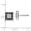 White Night Sterling Silver Rhodium-plated Black and White Diamond Square Post Earrings - Birthstone Company