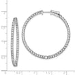 Sterling Shimmer Sterling Silver Rhodium-plated 106 Stone 1.75mm CZ In and Out Round Hinged Hoop Earrings