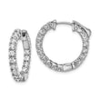 Sterling Shimmer Sterling Silver Rhodium-plated 30 Stone 2.25mm CZ In and Out Round Hinged Hoop Earrings