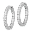 Sterling Shimmer Sterling Silver Rhodium-plated 42 Stone 2.5mm CZ In and Out Round Hinged Hoop Earrings