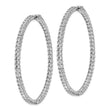 Sterling Shimmer Sterling Silver Rhodium-plated 114 Stone 2.5mm CZ In and Out Round Hinged Hoop Earrings