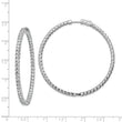 Sterling Shimmer Sterling Silver Rhodium-plated 114 Stone 2.5mm CZ In and Out Round Hinged Hoop Earrings