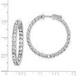 Sterling Shimmer Sterling Silver Rhodium-plated 52 Stone 3.0mm CZ In and Out Round Hinged Hoop Earrings