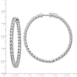 Sterling Shimmer Sterling Silver Rhodium-plated 78 Stone 3.0mm CZ In and Out Round Hinged Hoop Earrings