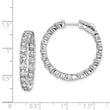 Sterling Shimmer Sterling Silver Rhodium-plated 36 Stone 3.5mm CZ In and Out Round Hinged Hoop Earrings