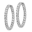 Sterling Shimmer Sterling Silver Rhodium-plated 50 Stone 3.75mm CZ In and Out Round Hinged Hoop Earrings