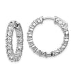 Sterling Shimmer Sterling Silver Rhodium-plated 24 Stone 3.5mm CZ In and Out Round Hinged Hoop Earrings