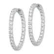 Sterling Shimmer Sterling Silver Rhodium-plated 52 Stone 3.5mm CZ In and Out Round Hinged Hoop Earrings