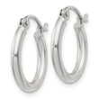 Sterling Silver 2mm Round Hoop Earrings