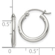 Sterling Silver 2mm Round Hoop Earrings