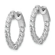 Sterling Shimmer Sterling Silver Rhodium-plated 30 Stone 2.3mm CZ In and Out Round Hinged Hoop Earrings