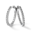 Sterling Shimmer Black Rhodium-plated 42 Stone 2.5mm CZ In and Out Oval Hinged Hoop Earrings - Birthstone Company