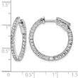 Sterling Shimmer Sterling Silver Rhodium-plated 50 Stone 1.7mm CZ In and Out Round Hinged Hoop Earrings - Birthstone Company