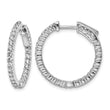 Sterling Shimmer Sterling Silver Rhodium-plated 50 Stone 1.7mm CZ In and Out Round Hinged Hoop Earrings - Birthstone Company