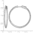 Sterling Shimmer Sterling Silver Rhodium-plated 100 Stone 1.7mm CZ In and Out Round Hinged Hoop Earrings - Birthstone Company
