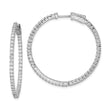 Sterling Shimmer Sterling Silver Rhodium-plated 100 Stone 1.7mm CZ In and Out Round Hinged Hoop Earrings