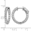 Sterling Shimmer Sterling Silver Rhodium-plated 30 Stone 2.3mm CZ In and Out Round Hinged Hoop Earrings - Birthstone Company