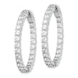 Sterling Shimmer Sterling Silver Rhodium-plated 50 Stone 3mm CZ In and Out Round Hinged Hoop Earrings