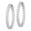 Sterling Shimmer Sterling Silver Rhodium-plated 50 Stone 3mm CZ In and Out Round Hinged Hoop Earrings - Birthstone Company