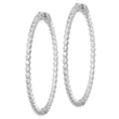 Sterling Shimmer Sterling Silver Rhodium-plated 90 Stone 2mm CZ In and Out Round Hinged Hoop Earrings