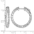 Sterling Shimmer Sterling Silver Rhodium-plated 30 Stone 2.3mm CZ In and Out Round Hinged Hoop Earrings - Birthstone Company