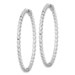 Sterling Shimmer Sterling Silver Rhodium-plated 78 Stone 2.3mm CZ In and Out Round Hinged Hoop Earrings - Birthstone Company