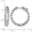 Sterling Shimmer Sterling Silver Rhodium-plated 28 Stone 2.7mm CZ In and Out Round Hinged Hoop Earrings - Birthstone Company