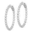 Sterling Shimmer Sterling Silver Rhodium-plated 46 Stone 2.75mm CZ In and Out Round Hinged Hoop Earrings - Birthstone Company