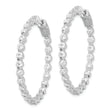 Sterling Shimmer Sterling Silver Rhodium-plated 46 Stone 2.75mm CZ In and Out Round Hinged Hoop Earrings