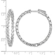 Sterling Shimmer Sterling Silver Rhodium-plated 46 Stone 2.75mm CZ In and Out Round Hinged Hoop Earrings - Birthstone Company
