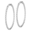 Sterling Shimmer Sterling Silver Rhodium-plated 78 Stone 2.75mm CZ In and Out Round Hinged Hoop Earrings - Birthstone Company