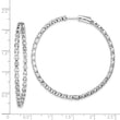 Sterling Shimmer Sterling Silver Rhodium-plated 78 Stone 2.75mm CZ In and Out Round Hinged Hoop Earrings - Birthstone Company