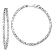Sterling Shimmer Sterling Silver Rhodium-plated 78 Stone 2.75mm CZ In and Out Round Hinged Hoop Earrings