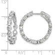 Sterling Shimmer Sterling Silver Rhodium-plated 22 Stone 3.5mm CZ In and Out Round Hinged Hoop Earrings - Birthstone Company