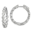 Sterling Shimmer Sterling Silver Rhodium-plated 22 Stone 3.5mm CZ In and Out Round Hinged Hoop Earrings