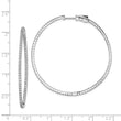 Sterling Shimmer Sterling Silver Rhodium-plated 162 Stone 1.2mm CZ In and Out Round Hinged Hoop Earrings - Birthstone Company