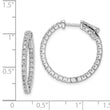 Sterling Shimmer Sterling Silver Rhodium-plated 50 Stone 1.75mm CZ In and Out Round Hinged Hoop Earrings