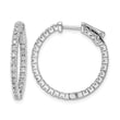 Sterling Shimmer Sterling Silver Rhodium-plated 50 Stone 1.75mm CZ In and Out Round Hinged Hoop Earrings - Birthstone Company