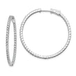 Sterling Shimmer Sterling Silver Rhodium-plated 100 Stone 1.6mm CZ In and Out Round Hinged Hoop Earrings