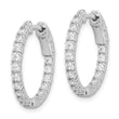 Sterling Shimmer Sterling Silver Rhodium-plated 34 Stone 1.9mm CZ In and Out Round Hinged Hoop Earrings - Birthstone Company