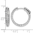 Sterling Shimmer Sterling Silver Rhodium-plated 34 Stone 1.9mm CZ In and Out Round Hinged Hoop Earrings - Birthstone Company