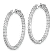 Sterling Shimmer Sterling Silver Rhodium-plated 66 Stone 1.9mm CZ In and Out Round Hinged Hoop Earrings