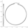 Sterling Silver Rhodium-plated 2mm Round Hoop Earrings