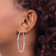 Sterling Silver Rhodium-plated 2mm Round Hoop Earrings